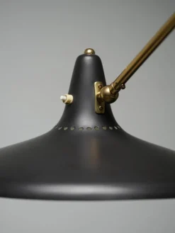Clearance Pamono Brass and Black Metal No 3030 Wall Light from Stilnovo, Italy, 1950s