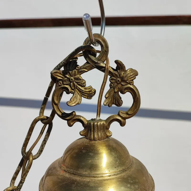 Pamono Brass and Blown Glass Chandelier, 1980s> Vases