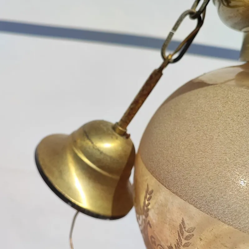 Pamono Brass and Blown Glass Chandelier, 1980s> Vases