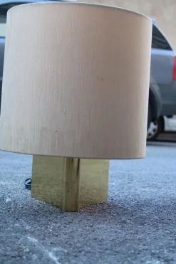 Online Pamono Brass and Fabric Table Lamp by Giuliana Gramigna, 1970s