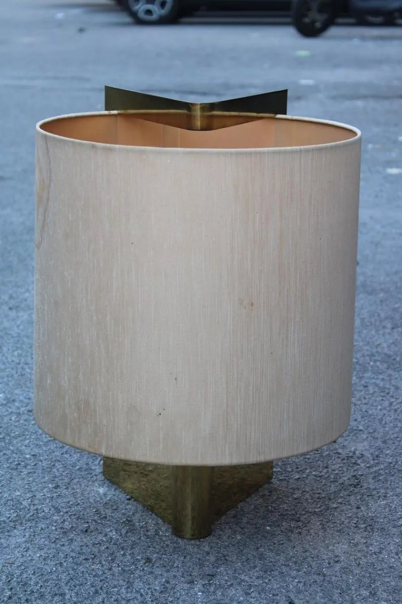 Online Pamono Brass and Fabric Table Lamp by Giuliana Gramigna, 1970s