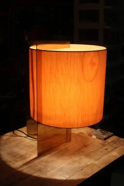 Online Pamono Brass and Fabric Table Lamp by Giuliana Gramigna, 1970s