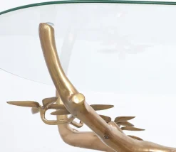 Pamono Brass and Glass Bonsai Coffee Table attributed to Willy Daro, 1970s