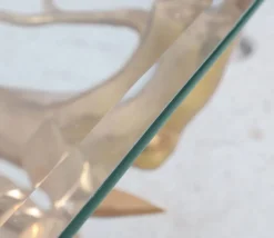 Pamono Brass and Glass Bonsai Coffee Table attributed to Willy Daro, 1970s