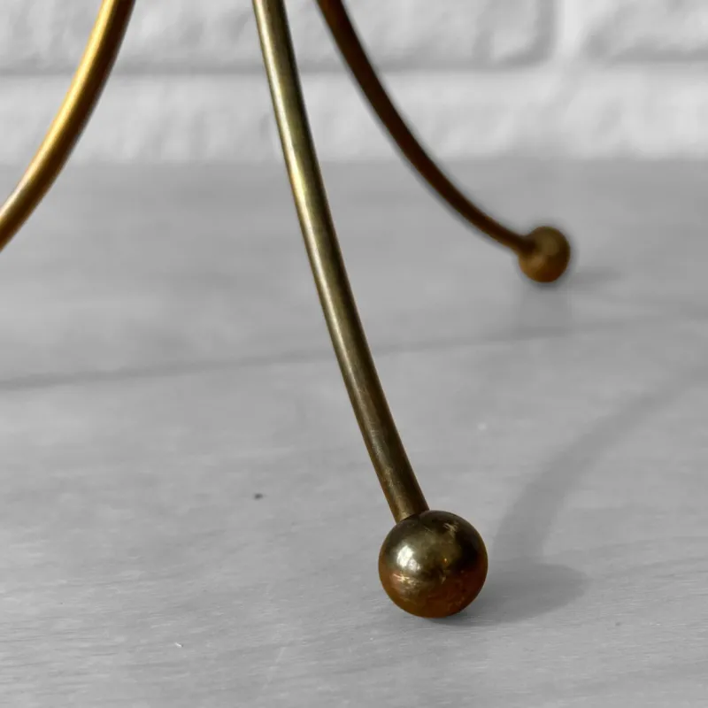 Pamono Brass and Glass Candelabra by Gunnar Ander for Ystad-Metall, Sweden, 1960s> Candleholders