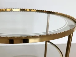 Pamono Brass and Glass Serving Cart from Vereinigte Werkstätten Collection, 1960s><noscript><img width=