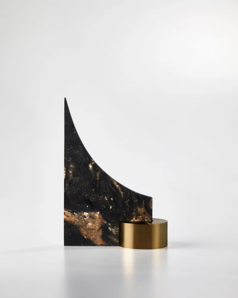 Pamono Brass and Granite Bookend by William Guillon> Bookends