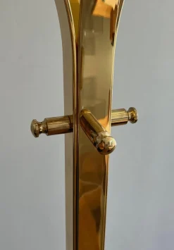 Pamono Brass and Marble Coat Rack, 1970s><noscript><img width=