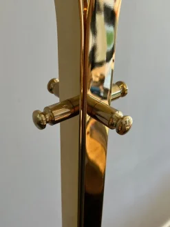 Pamono Brass and Marble Coat Rack, 1970s><noscript><img width=