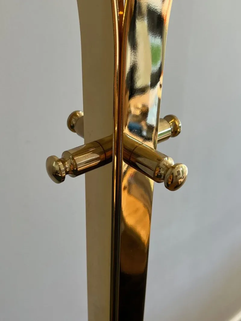 Pamono Brass and Marble Coat Rack, 1970s> Racks, Hooks & Valets