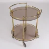 Clearance Pamono Brass and Smoked Glass Trolley, 1970s