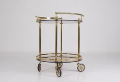 Clearance Pamono Brass and Smoked Glass Trolley, 1970s