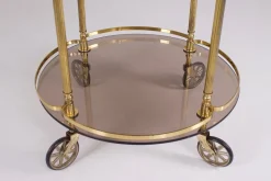 Clearance Pamono Brass and Smoked Glass Trolley, 1970s