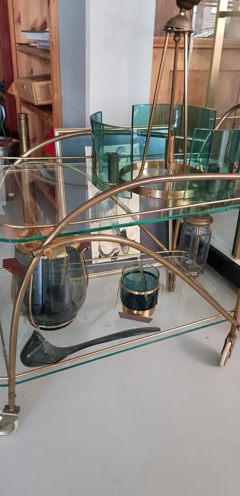 Pamono Brass Bar Cart, 1950s