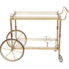 Pamono Brass Bar Cart with Glass Tops, France, 1950s> Serving Bar Carts & Trolleys