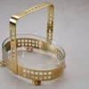 Outlet Pamono Brass Basket with Original Glass, 1910