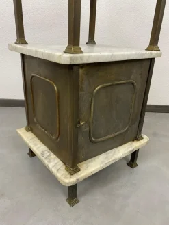 Sale Pamono Brass Bedside Table with Marble Top, 1920s