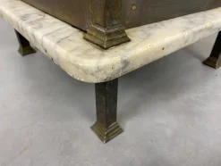 Sale Pamono Brass Bedside Table with Marble Top, 1920s