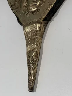 Pamono Brass Chimney Bellows with Woman Motif, 1890s><noscript><img width=