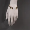 Pamono Brass Cuff Bracelet with Circles, 1980s> Bracelets