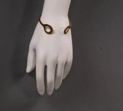 Pamono Brass Cuff Bracelet with Circles, 1980s> Bracelets