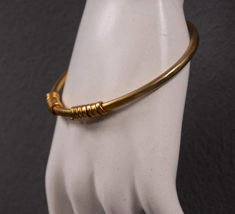 Pamono Brass Cuff Bracelet with Circles, 1980s> Bracelets