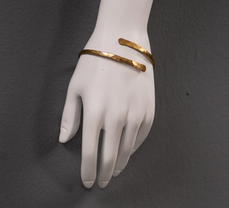 Pamono Brass Cuff Bracelet with Circles, 1980s> Bracelets
