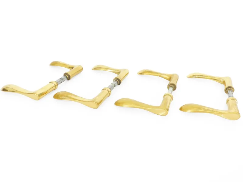 Online Pamono Brass Door Handles, 1960, Set of 4