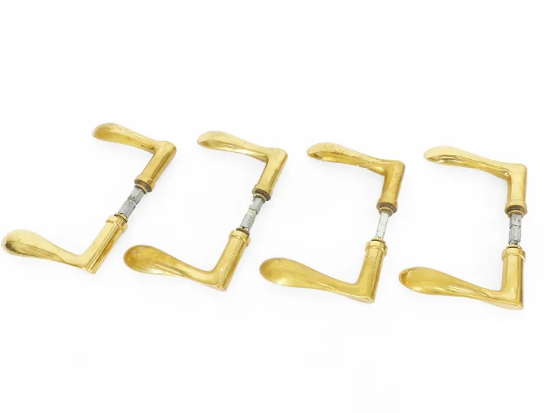 Online Pamono Brass Door Handles, 1960, Set of 4