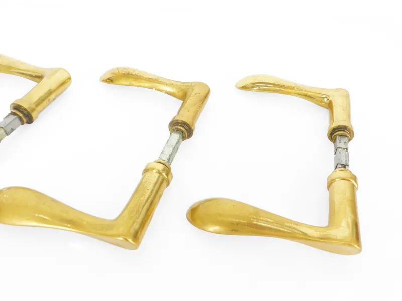 Online Pamono Brass Door Handles, 1960, Set of 4