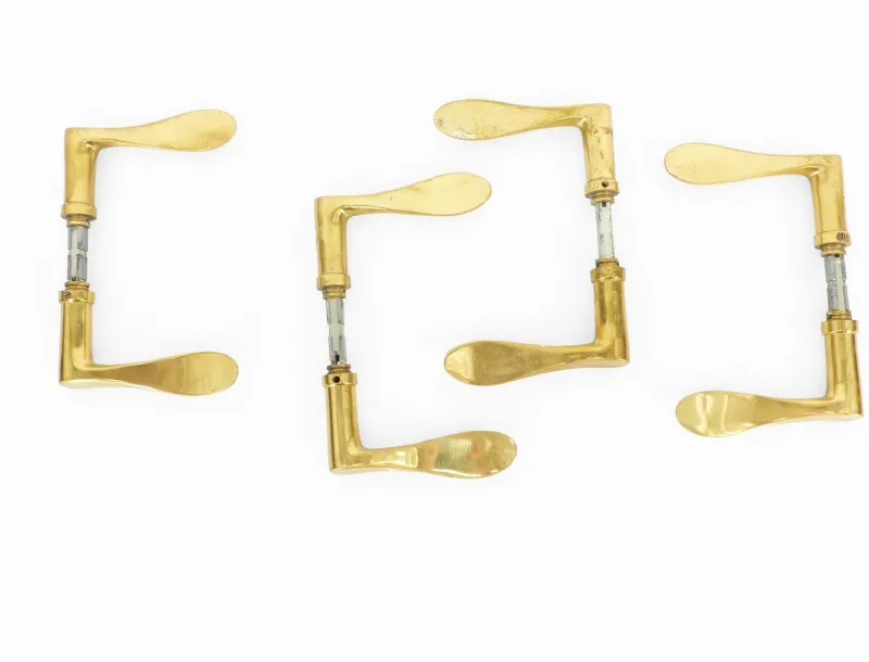 Online Pamono Brass Door Handles, 1960, Set of 4