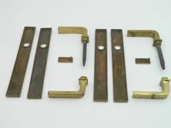 Clearance Pamono Brass Door Handles by Otto Wagner, 1950s, Set of 12