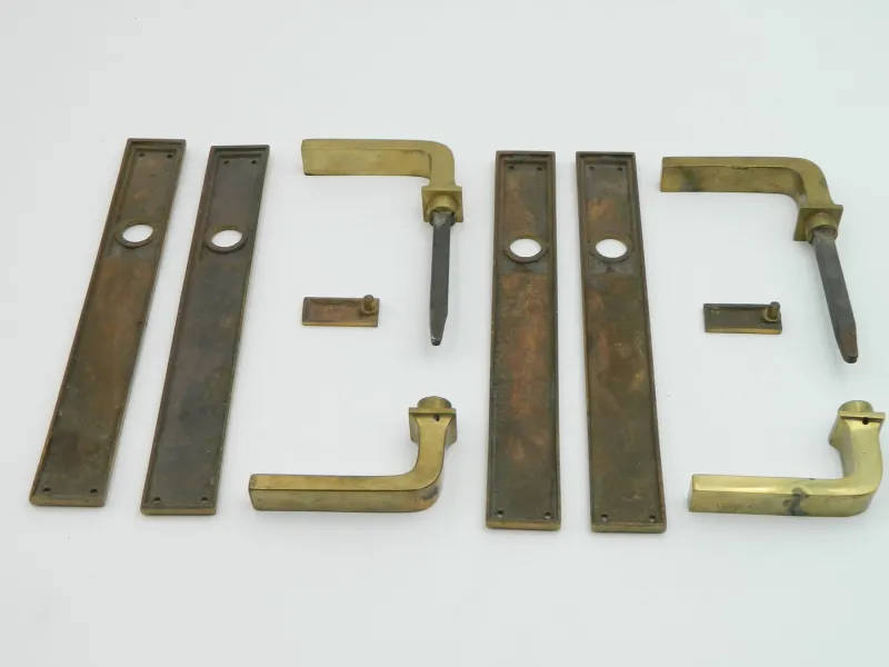 Clearance Pamono Brass Door Handles by Otto Wagner, 1950s, Set of 12