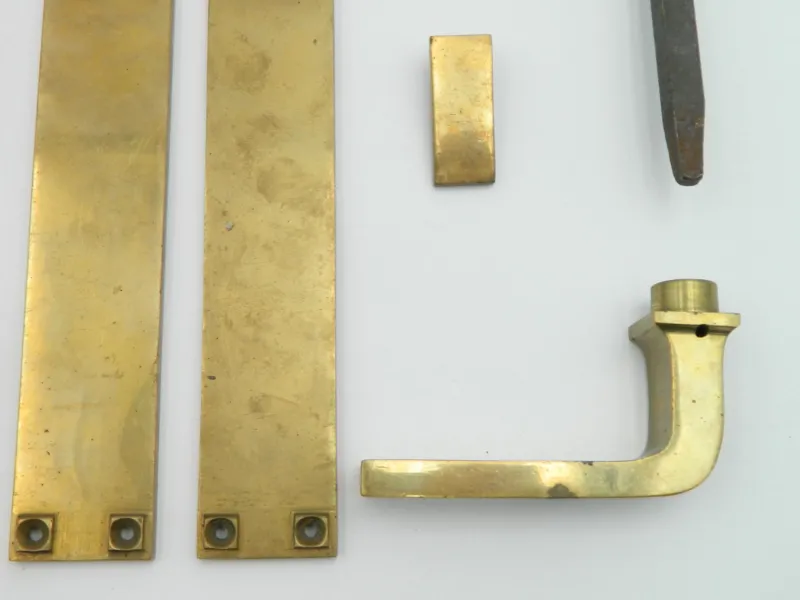 Clearance Pamono Brass Door Handles by Otto Wagner, 1950s, Set of 12