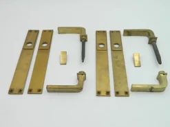 Clearance Pamono Brass Door Handles by Otto Wagner, 1950s, Set of 12