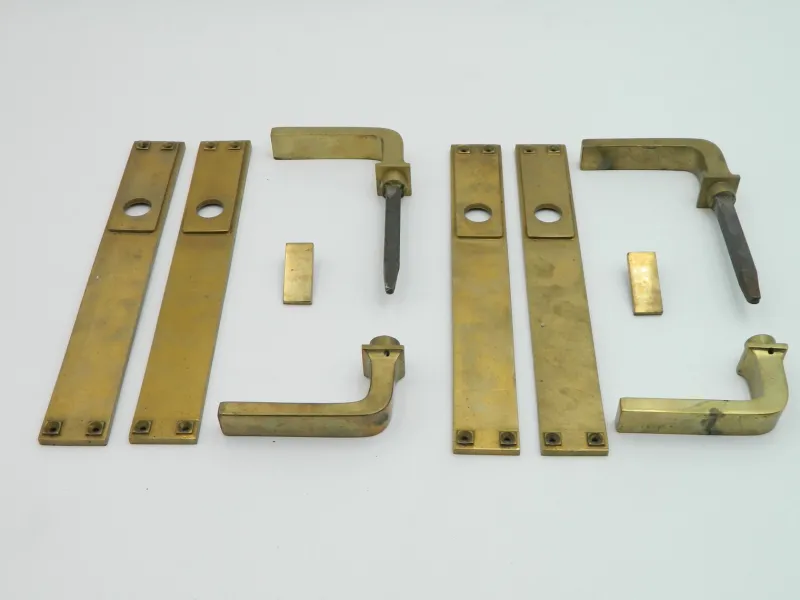 Clearance Pamono Brass Door Handles by Otto Wagner, 1950s, Set of 12