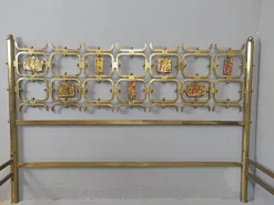 Pamono Brass Double Bed by Osvaldo Borsani, Italy, 1960s><noscript><img width=