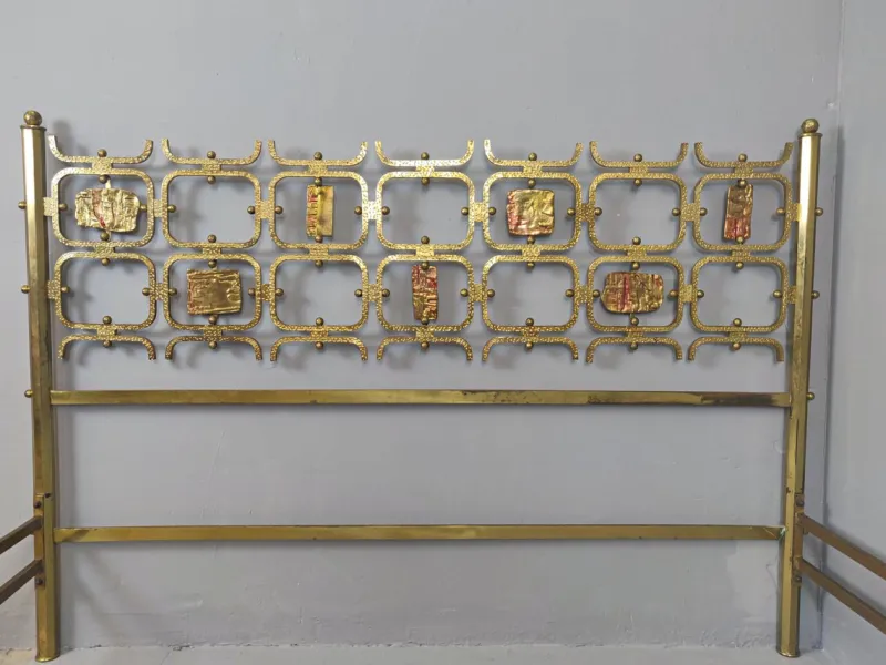 Pamono Brass Double Bed by Osvaldo Borsani, Italy, 1960s> Beds & Bedroom Sets