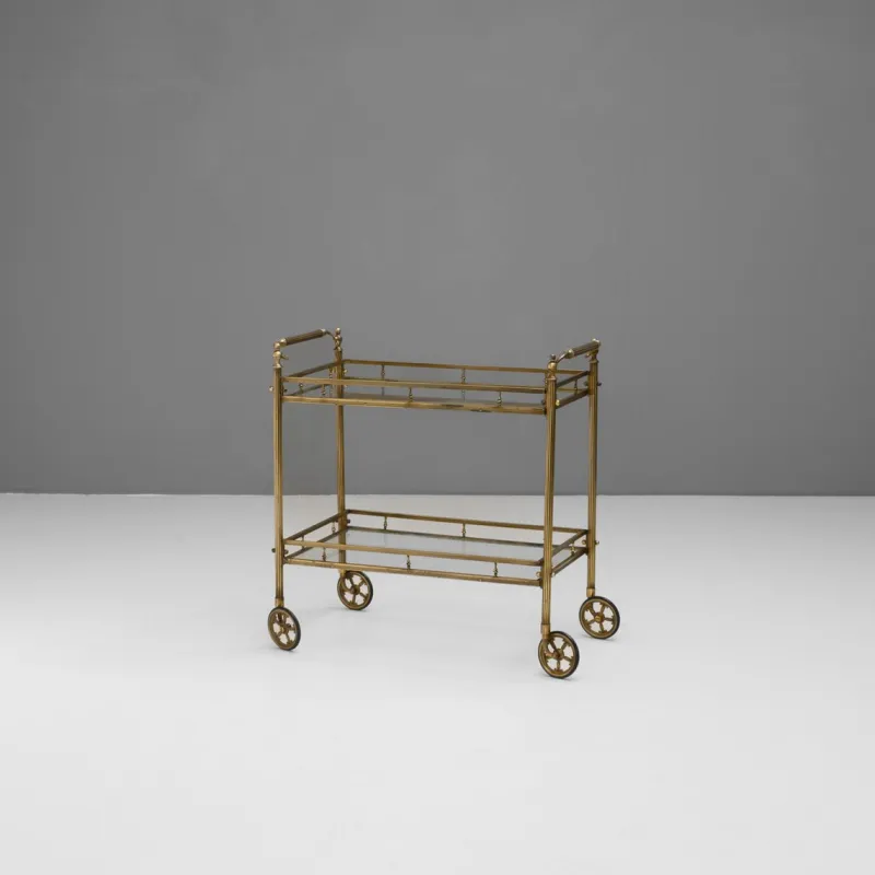 Clearance Pamono Brass Drinks Trolley, 1930s