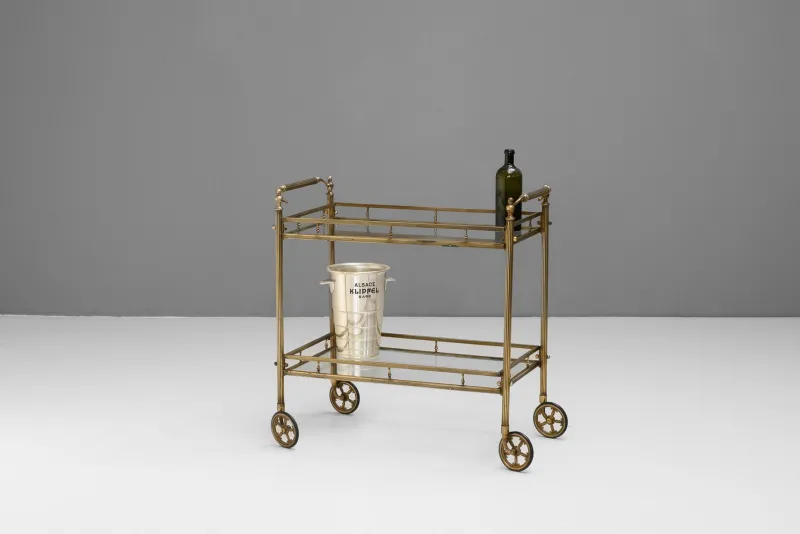 Clearance Pamono Brass Drinks Trolley, 1930s