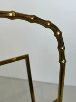 Pamono Brass Faux Bamboo Magazine Rack by Maison Baguès><noscript><img width=
