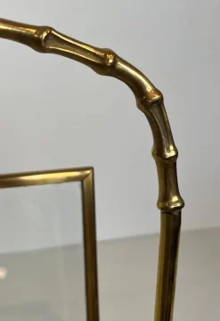 Pamono Brass Faux Bamboo Magazine Rack by Maison Baguès><noscript><img width=