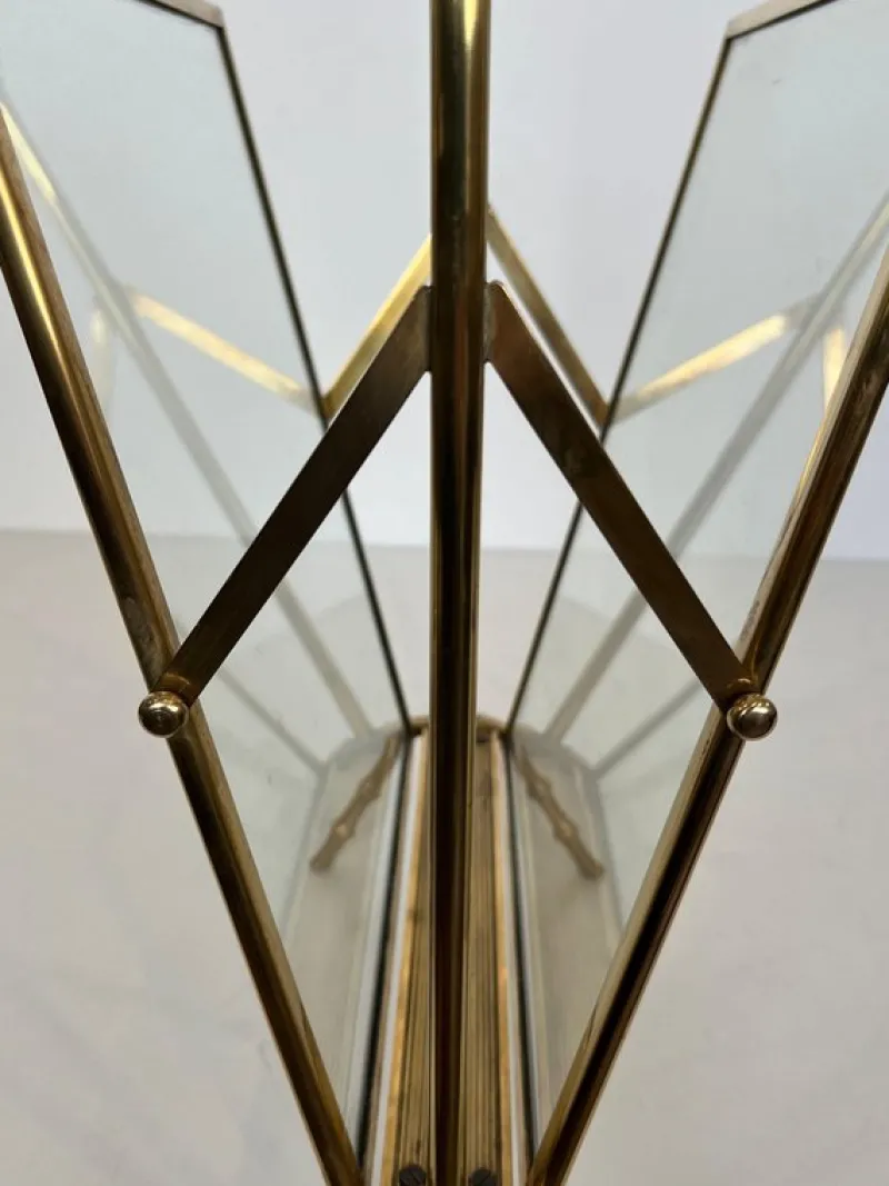 Pamono Brass Faux Bamboo Magazine Rack by Maison Baguès> Magazine Racks