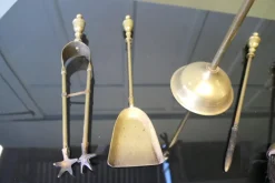 Outlet Pamono Brass Fireside Tools on Stand, 1960, Set of 5