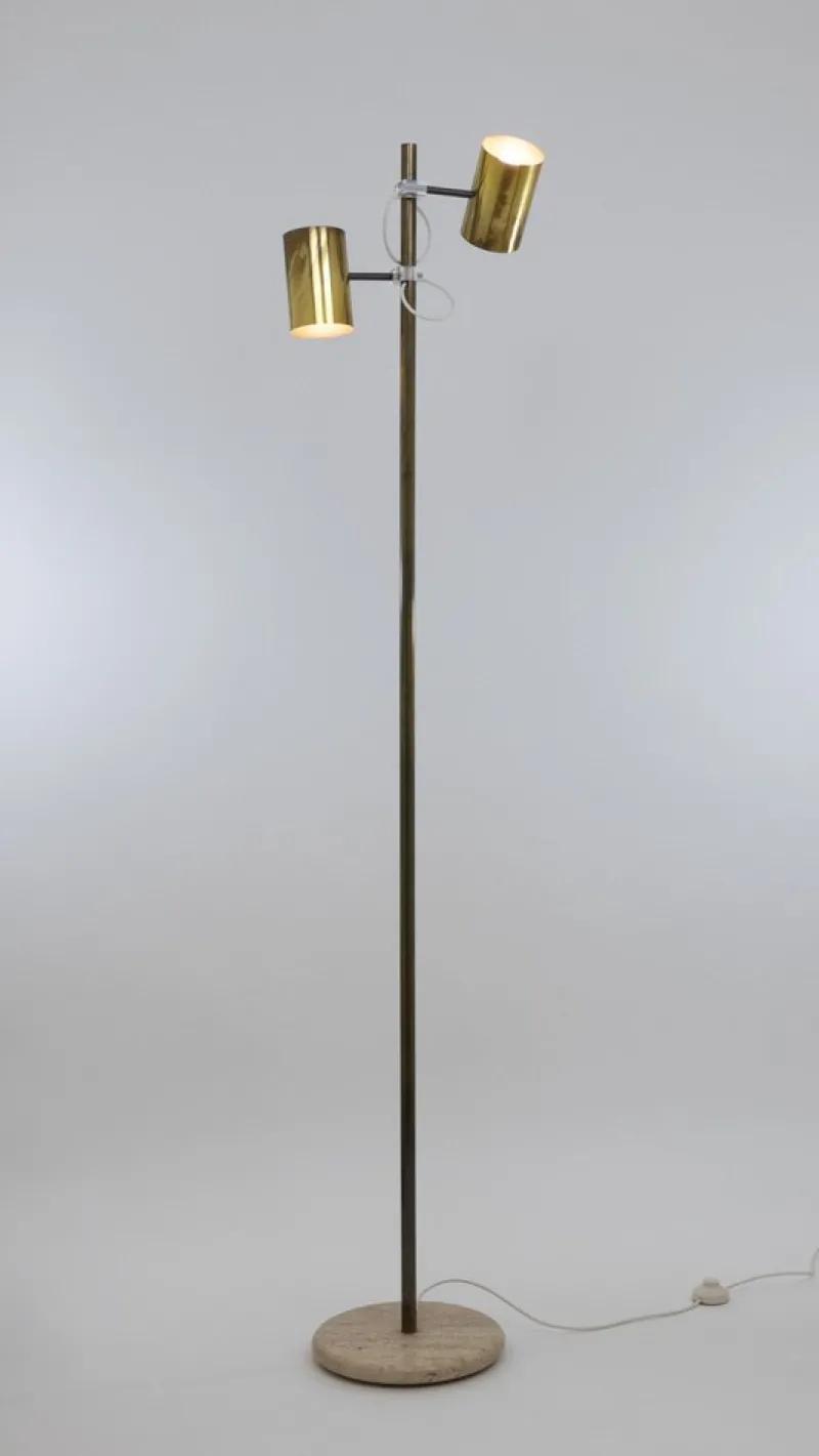 Discount Pamono Brass Giunco Floor Lamp by Fulvio Ferrari for Solka B, 1970s