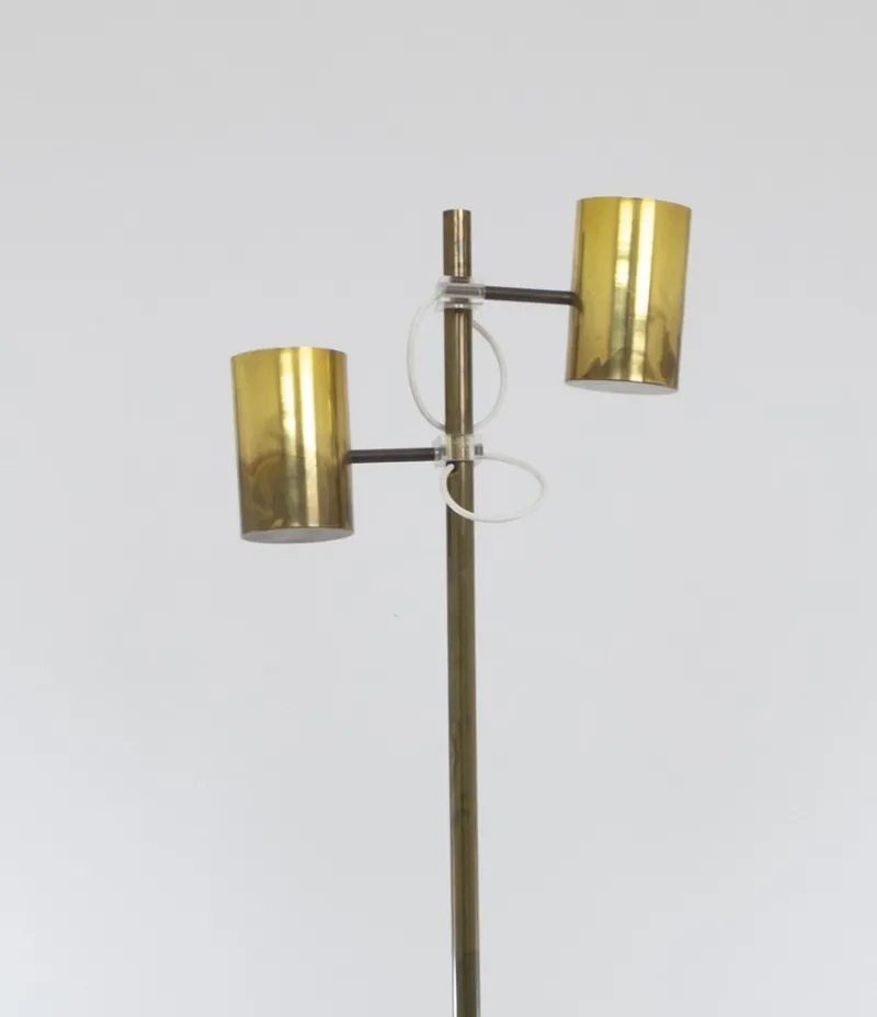 Discount Pamono Brass Giunco Floor Lamp by Fulvio Ferrari for Solka B, 1970s