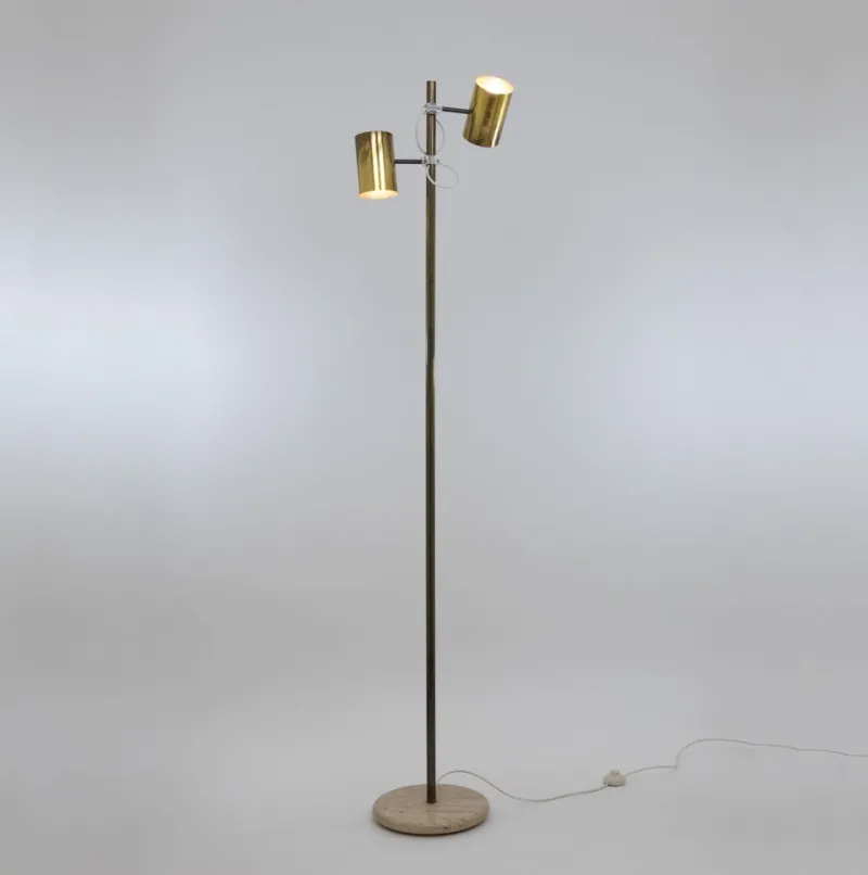 Discount Pamono Brass Giunco Floor Lamp by Fulvio Ferrari for Solka B, 1970s