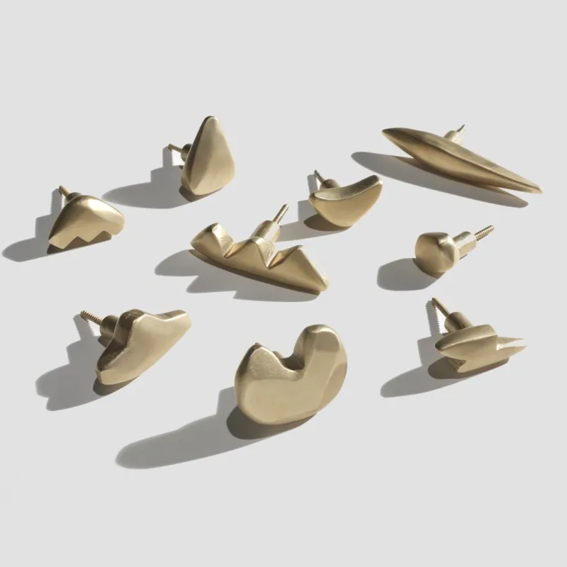 Pamono Brass Hardware Elemental Holds Mountains Hook or Handle by Noah Spencer for Fort Makers, 2019> Racks, Hooks & Valets