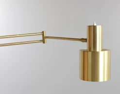 Online Pamono Brass Horizon Wall Lamp with Swing Arm and Teak Wall Bracket by Jo Hammerborg for Fog & Mørup, 1960s
