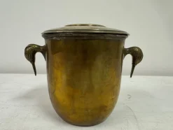 Pamono Brass Ice Bucket with Bird-Shaped Handles, Italy, 1960s><noscript><img width=